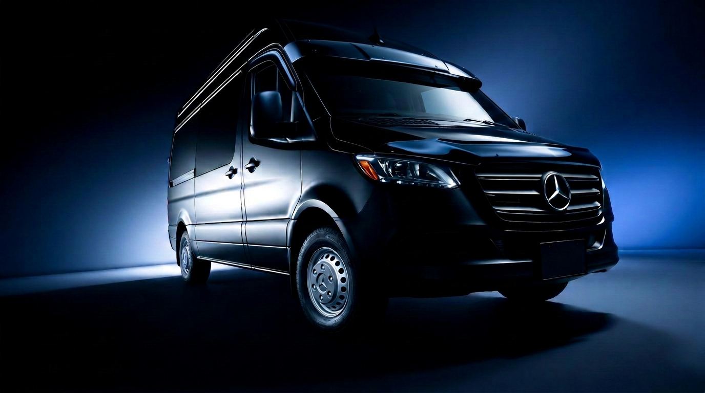 Mercedes Sprinter van fitted with MV Auto Parts accessories